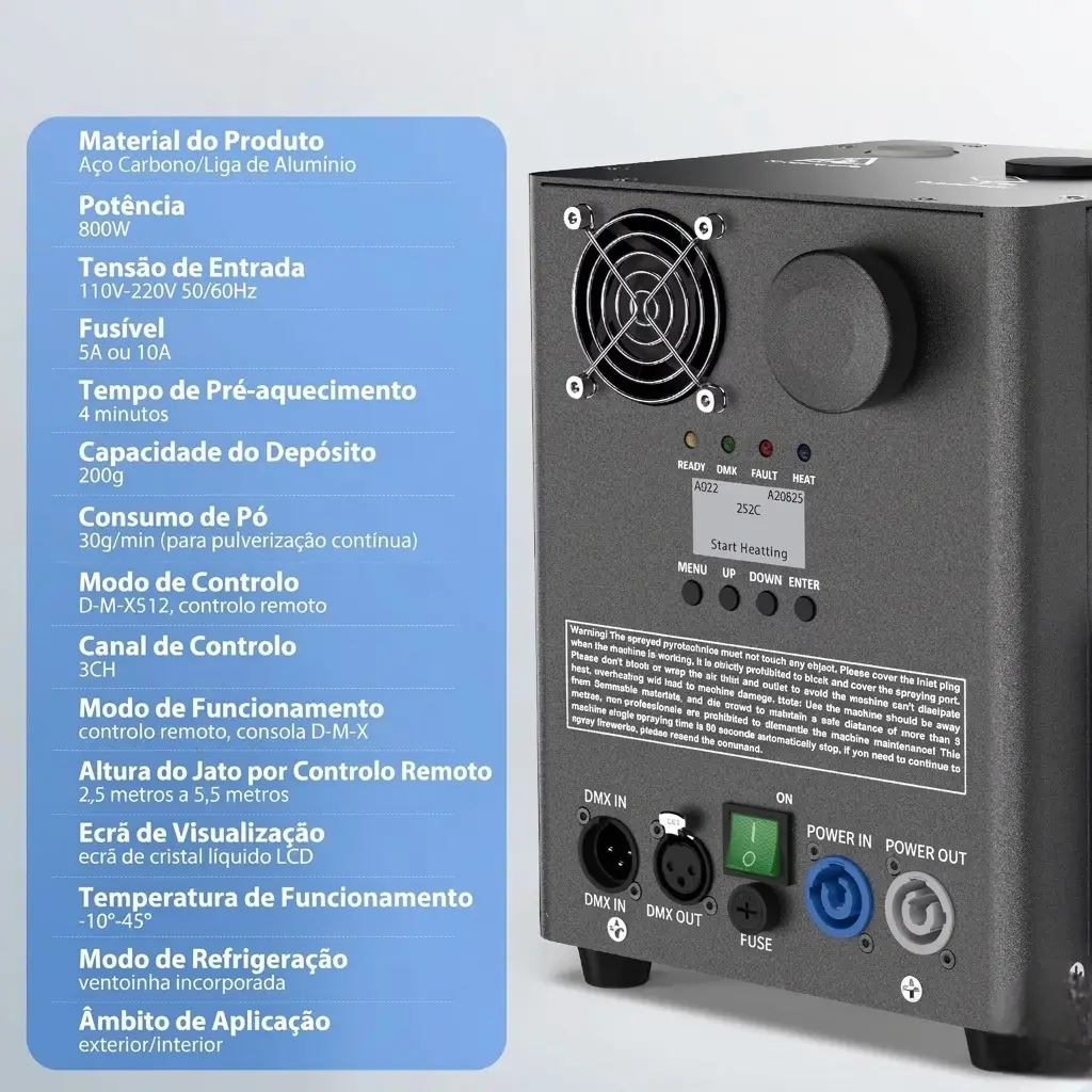 Pack de 2 máquinas profissionais Fogo Frio 800W c/ mala de transporte - Image 4